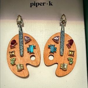 NIB Piper Colorful Artist Palette Earrings